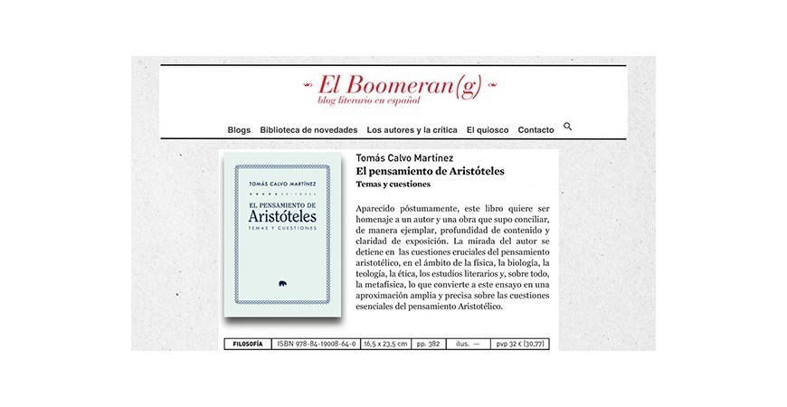 Tomás Calvo Martínez en la Biblioteca de Novedades de El Boomeran(g).  