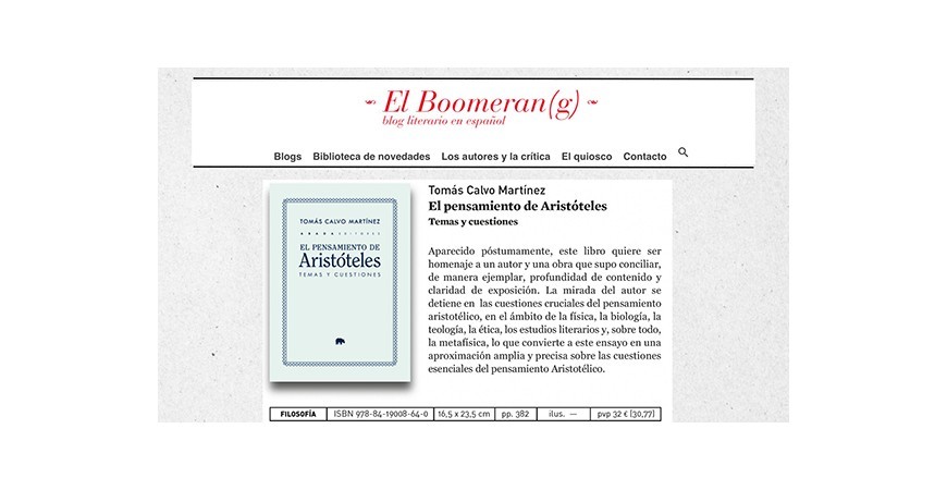 Tomás Calvo Martínez en la Biblioteca de Novedades de El Boomeran(g).  