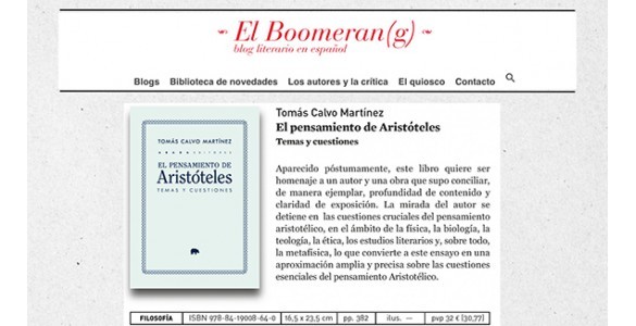Tomás Calvo Martínez en la Biblioteca de Novedades de El Boomeran(g).  